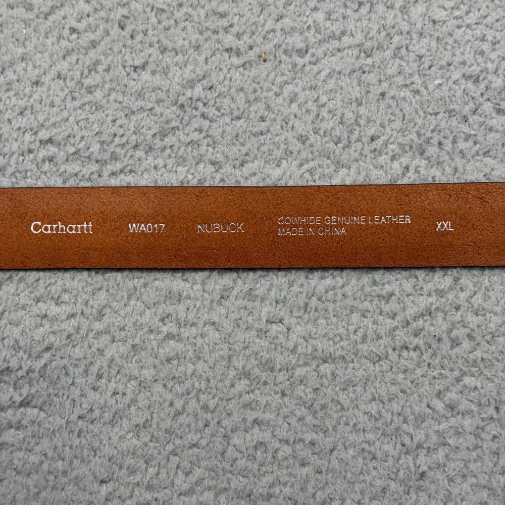 Carhartt WA017 Mens XXL Sz. 44-46 Tan Brown Nubuck Leather Embossed Western Belt